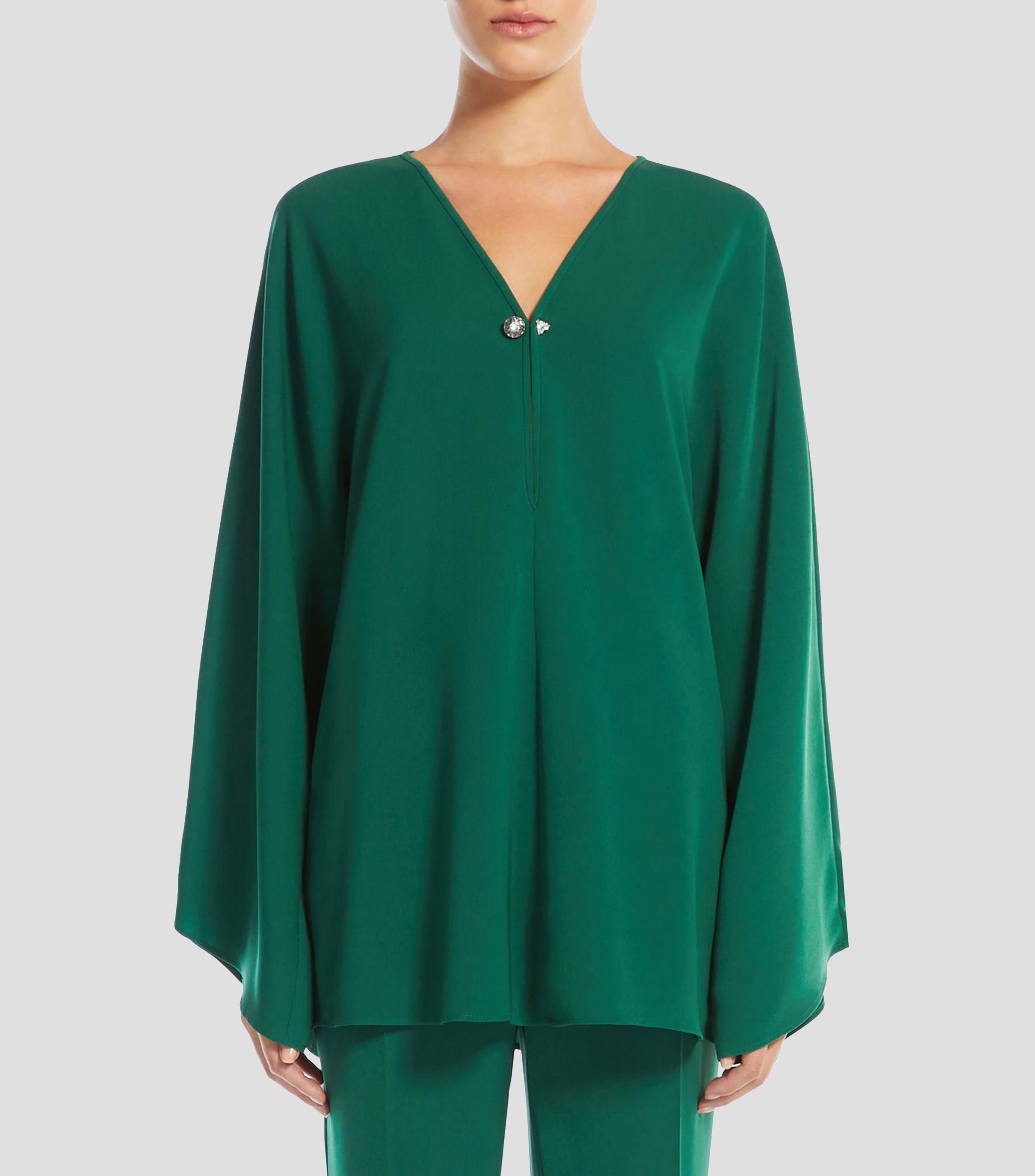Blusa lisa manga larga Mujer